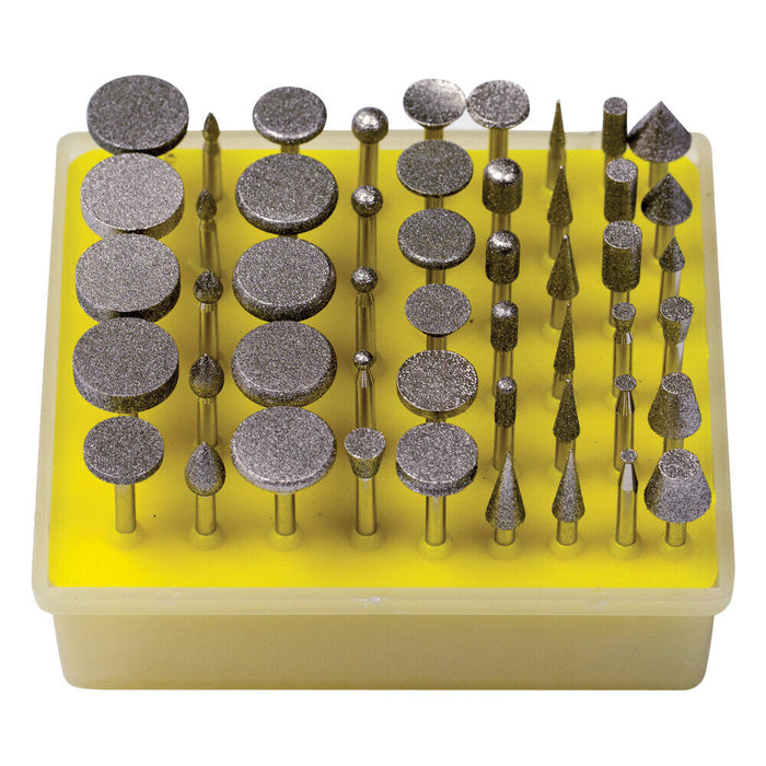 PRO 50Pcs Diamond Burr Engraving Rotary Tool Drill Bit Kit Burrs Bur AU STOCK