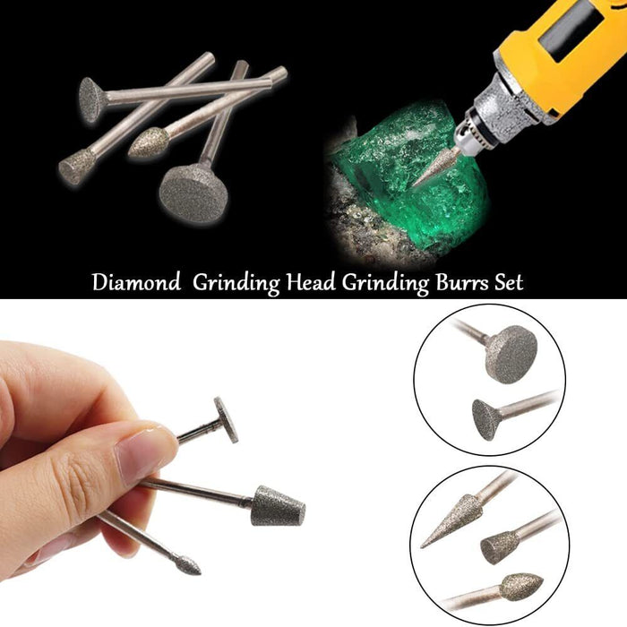 PRO 50Pcs Diamond Burr Engraving Rotary Tool Drill Bit Kit Burrs Bur AU STOCK