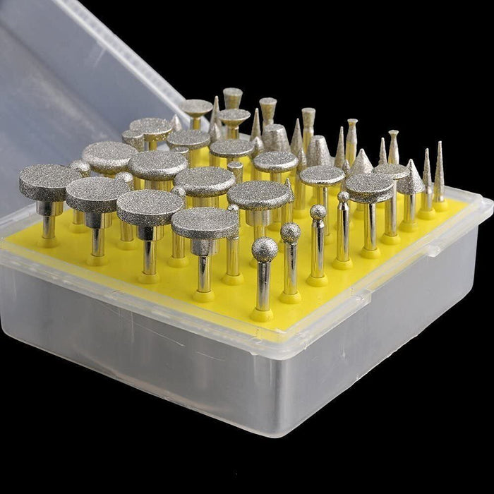 PRO 50Pcs Diamond Burr Engraving Rotary Tool Drill Bit Kit Burrs Bur AU STOCK