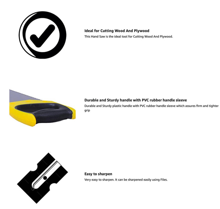 Hand Saw 20" Tree Branch Wood Timber Handsaw Pruner Timber Carpentry 450/500mm