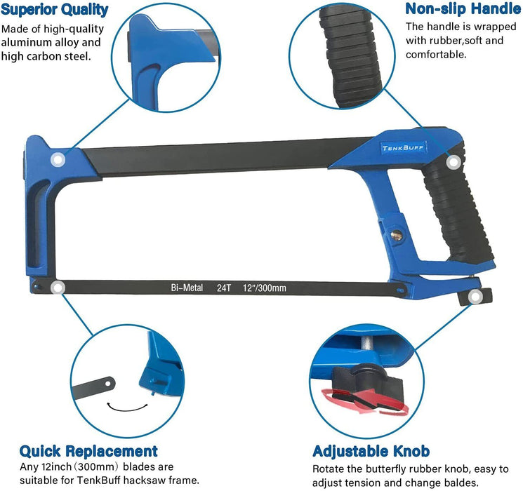 Hacksaw PRO Heavy Duty 300mm 12" Aluminium High-Tension Fast Change with Blade