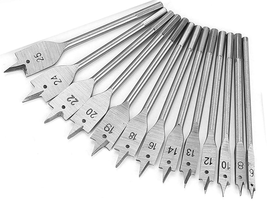 10PC TITANIUM Flat Wood spade Timber auger bore Bit 6 8 10 12 14 16 18 22 25mm