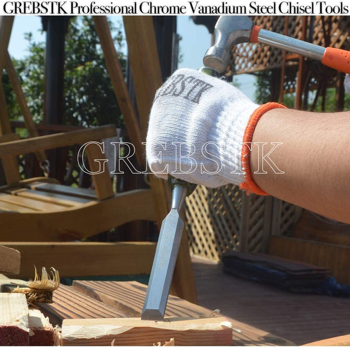 3 PCs Heavy Duty 12MM,19MM,25MM Long Blade Wood Chisel Chisels Set