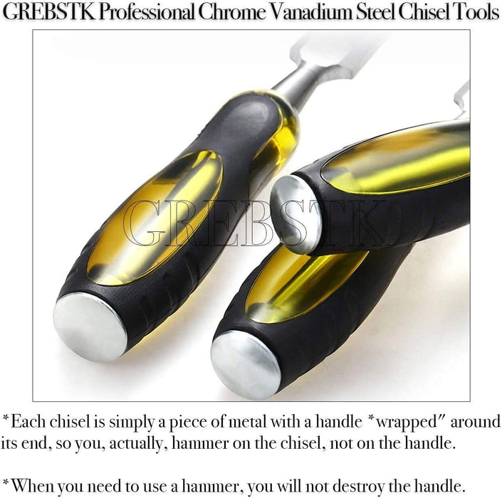 3 PCs Heavy Duty 12MM,19MM,25MM Long Blade Wood Chisel Chisels Set