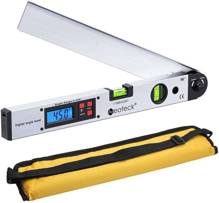 Digital Angle Finder Ruler With Spirit Levels Backlit LCD Tool For Engineering
