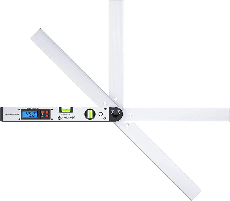 Digital Angle Finder Ruler With Spirit Levels Backlit LCD Tool For Engineering