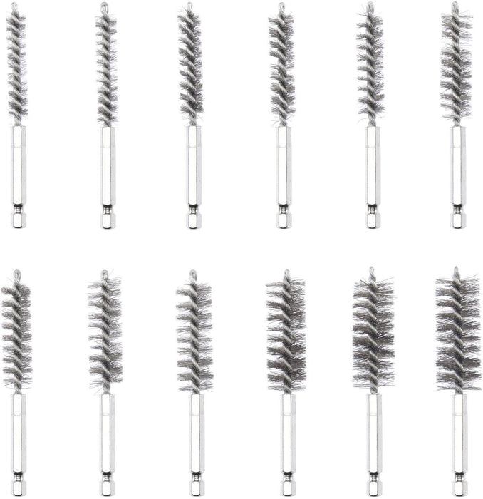 38PCS Industrial Wire 1/4" Hex Shank Brush Set Extendable Stainless Steel