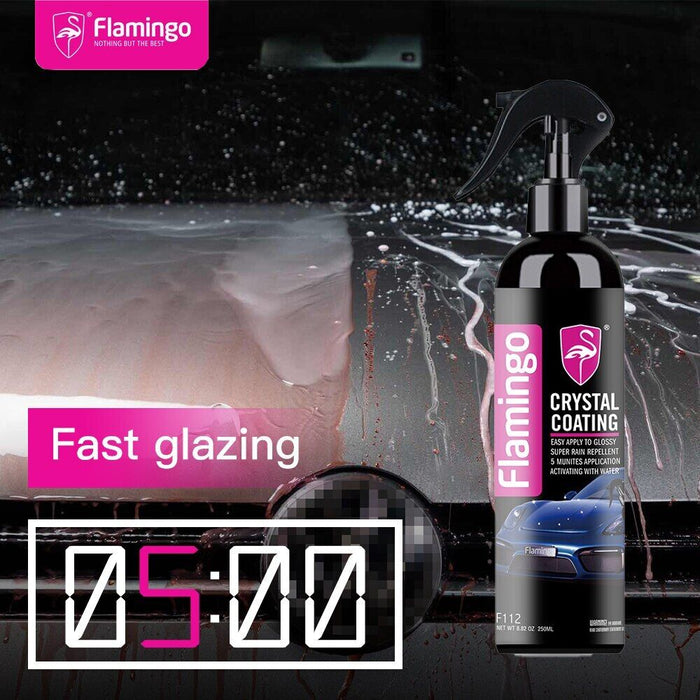 Flamingo Crystal Coating Car Paint Protection 250ml Easy Spray On Formula Wax