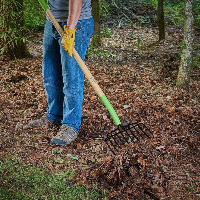 Landscapers Fork Coke Bark 10 Tine Galvanised D Handle Mulch Garden 1100mmL