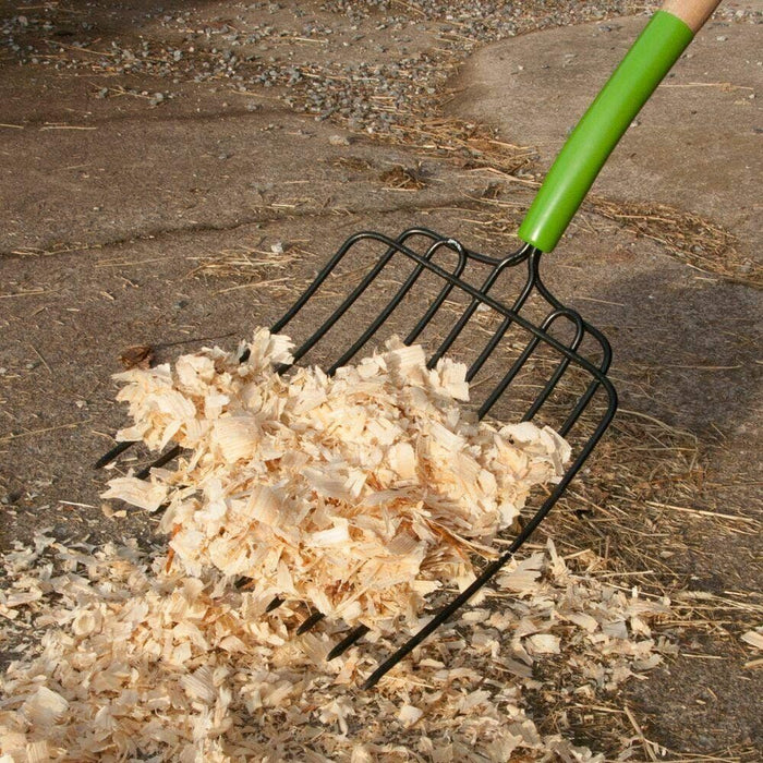 Landscapers Fork Coke Bark 10 Tine Galvanised D Handle Mulch Garden 1100mmL