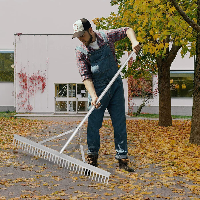 FORCE PRO 24T Garden Rake  Lightweight Aluminium Landscapers 1700mmL Handle