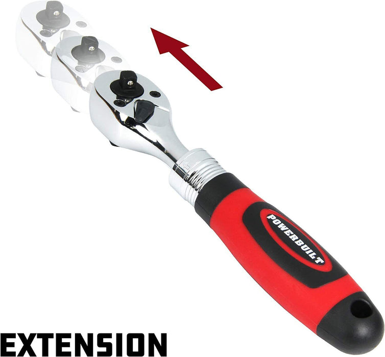 Tool King Ratchet Handle Extendable 300-440mm 1/2" and 3/8" Drive Socket Wrench