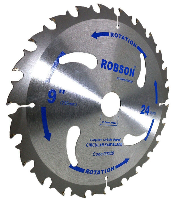 Robson Professional 235mm 30mm Arbor CIRCULAR SAW BLADE THIN KERF TCT  24 TOOTH