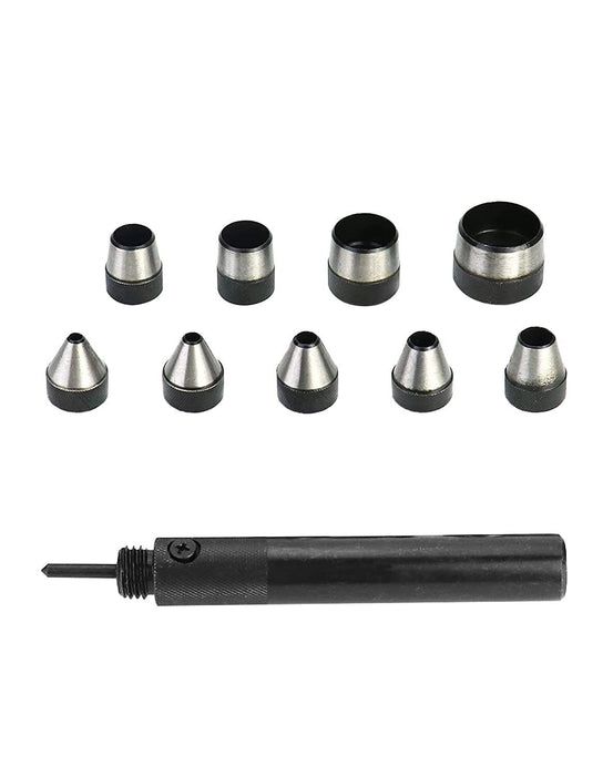 WAD HOLLOW PUNCH SET -1 0 PIECE - SIZES 5 - 32mm. Heat Treated Carbon Steel