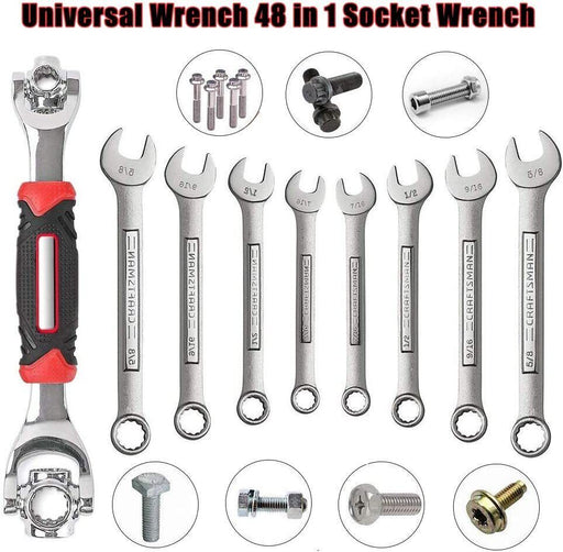 8-in-1 Swivel Head Reversible Ratcheting Multi Socket Wrench - FISHER DISCOUNT