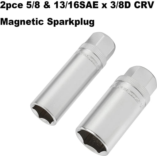 Force PRO 2Pce 3/8" Dr Magnetic Spark Plug Socket Set 5/8 &13/16 - FISHER DISCOUNT
