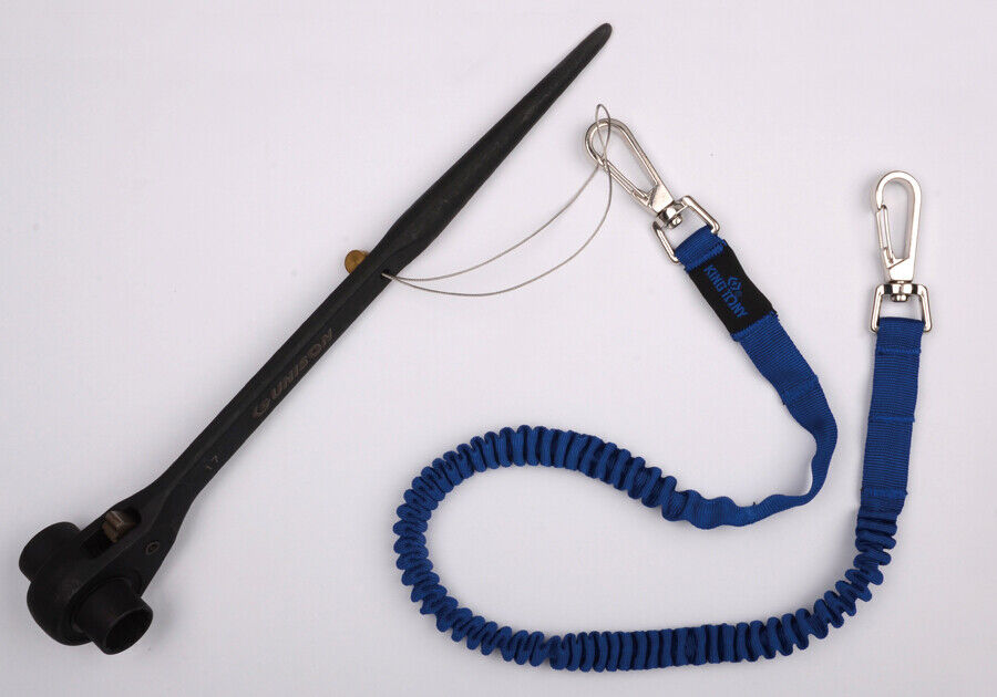 KING TONY1x Bungee Tether Tool Lanyard with Snap Hook Loop 80-130cm 3Kg Rated
