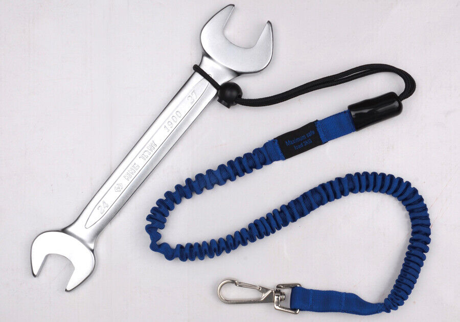 KING TONY1x Bungee Tether Tool Lanyard with Snap Hook Loop 80-130cm 3Kg Rated