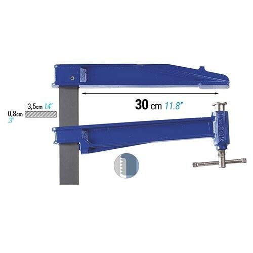 Piher 30cm 40cm 50cm Extra Deep Clamp K SERIES Cast Iron Jaws 5000N Deep 30cm