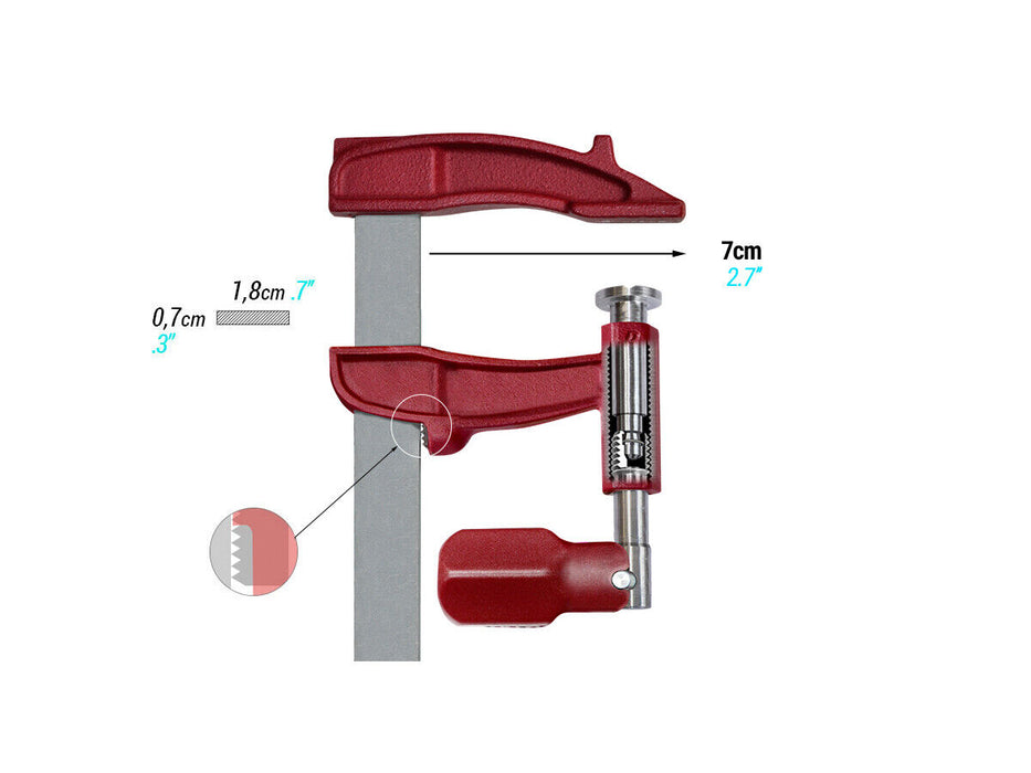 Piher 15/20cm CLAMP Z SERIES Malleable cast iron jaws 4000N DEEP 7cm