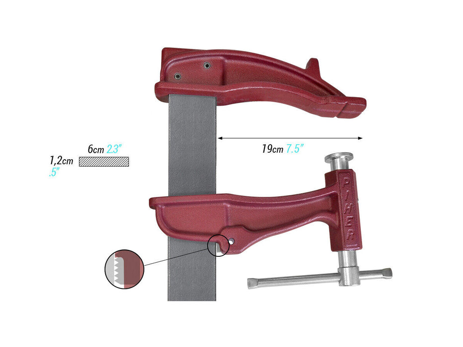 Piher 15/20cm CLAMP Z SERIES Malleable cast iron jaws 4000N DEEP 7cm