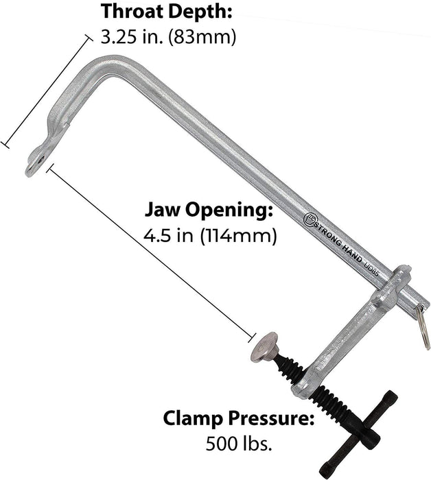 Strong Hand Tools Light Duty Utility Clamp 500 LB 320/420/520mm Throat Dept180mm