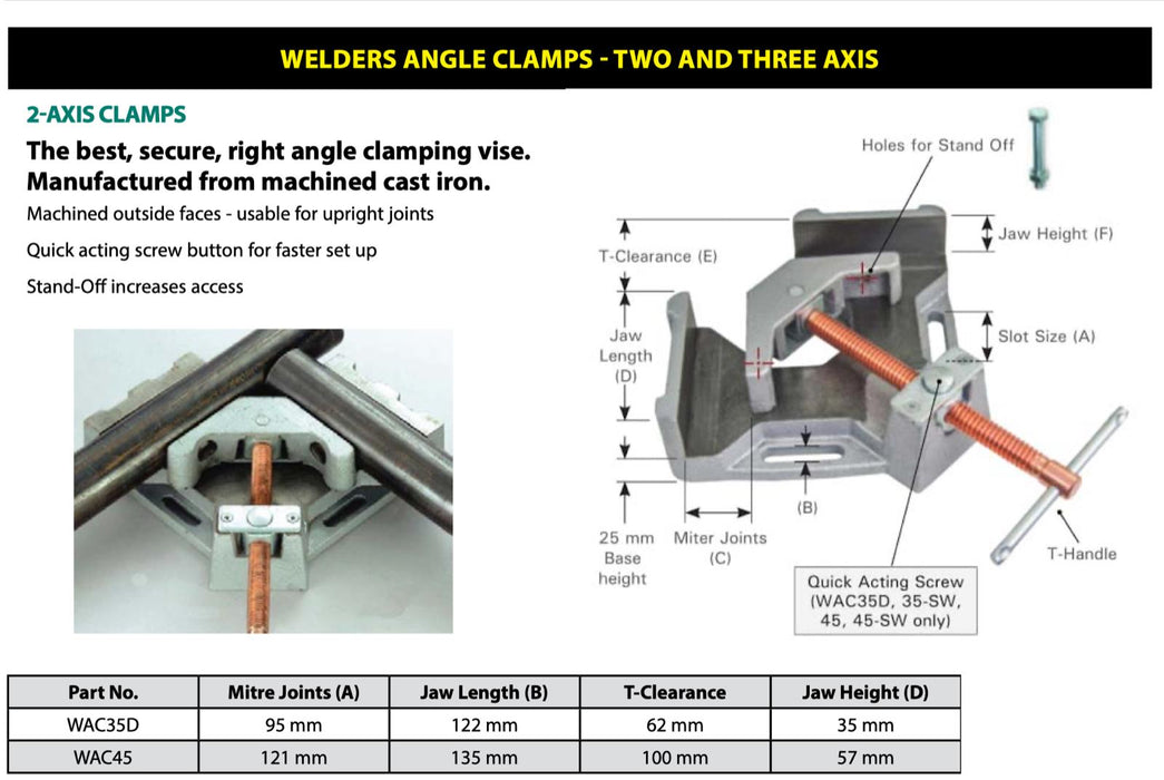 Strong Hand Tools, 2 Axis Fixture Vises with Quick Acting Screw, WAC35D WAC45