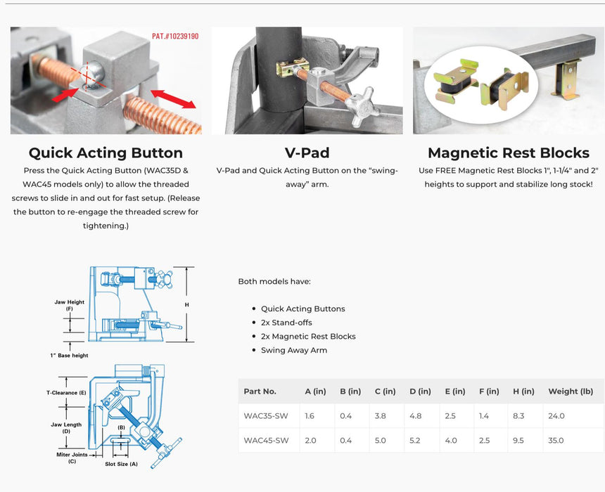 Strong Hand Too3-Axis Fixture Vise with Quick Acting Screw Two Stand-Offs Swing