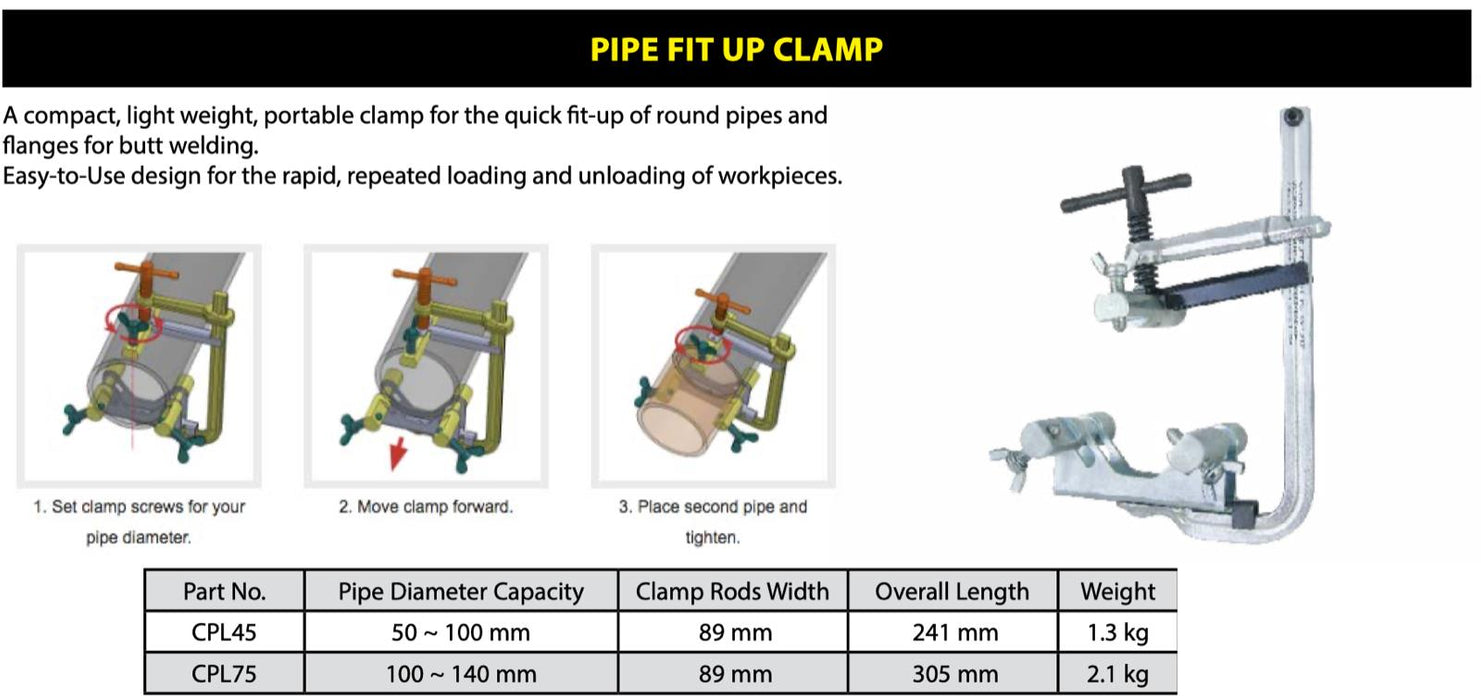 Strong Hand Tools Pipe Fit up Clamp Pipe Welding Alignment Tools 50 ~ 140 mm
