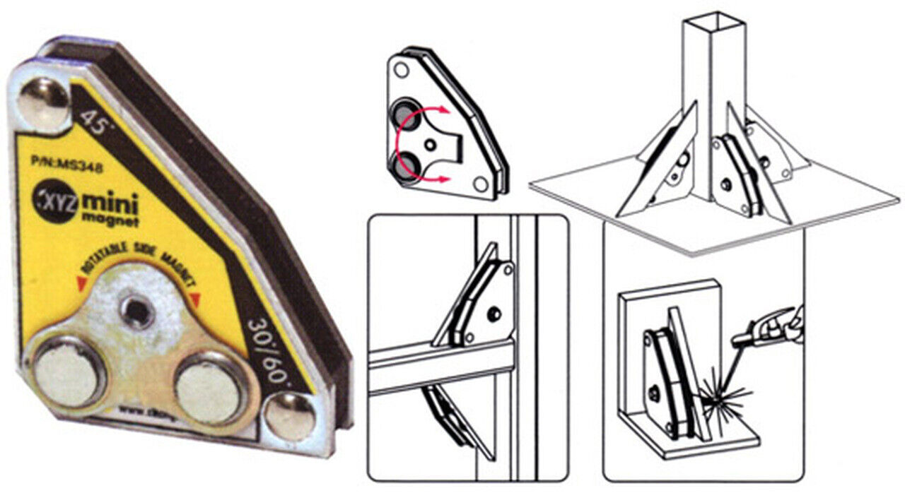 Strong Hand Tools Multi Angle Mini Magnet Squares Twin Pack, XYZ MST348 10 kg