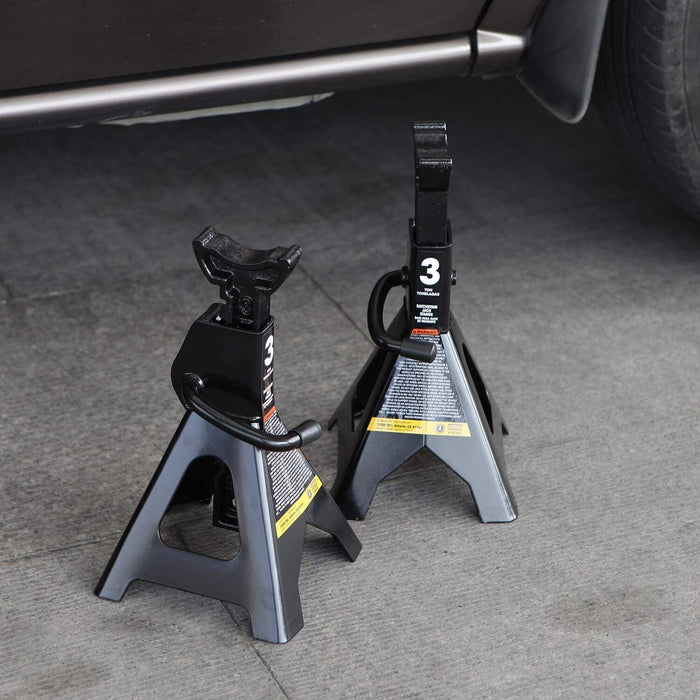 2Pcs Car Jack Stand 4 Ton 4000Kg Adjustable Heavy Duty Lift Hoist Steel Ratchet