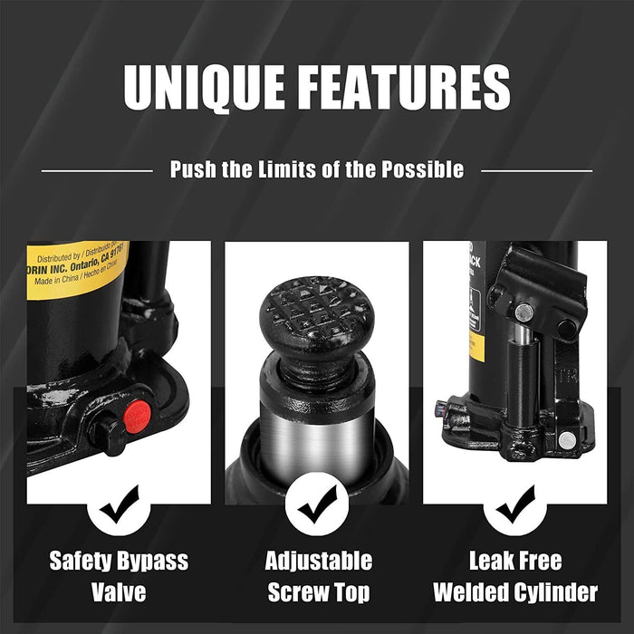 6/8/15/20TON Hydraulic Bottle Jack Lift Car Tool Truck Caravan Tractors 4WD