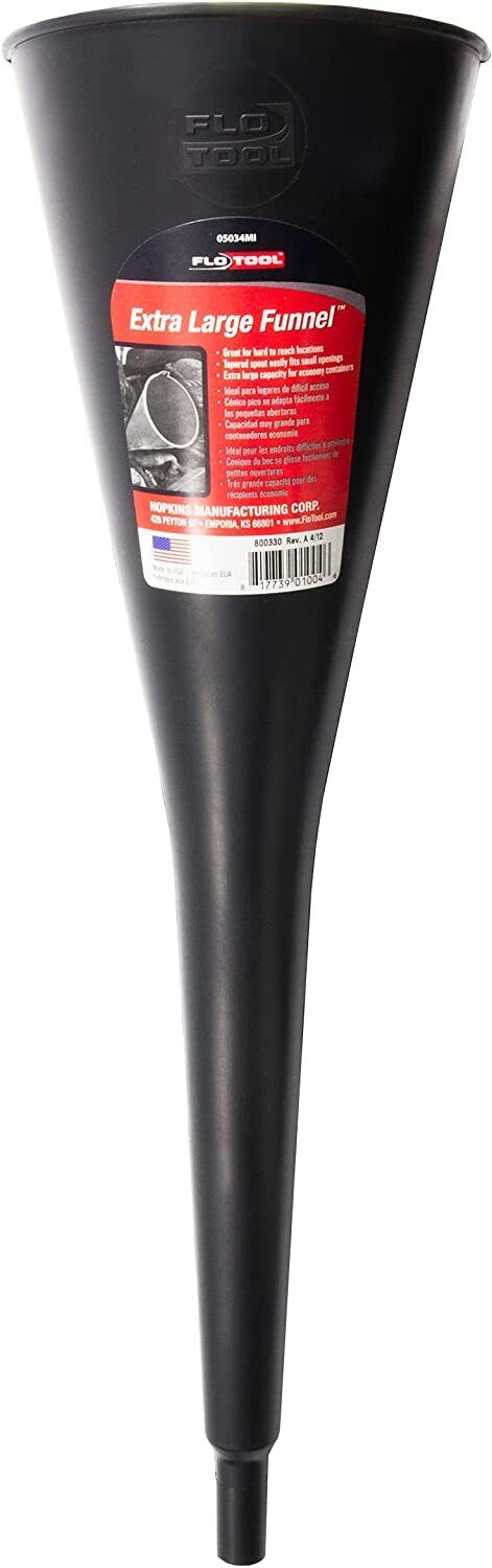 Long SpoutCar Refuelling Multi-Function Plastic Long Neck Oil Funnel 460 x 120mm - FISHER DISCOUNT
