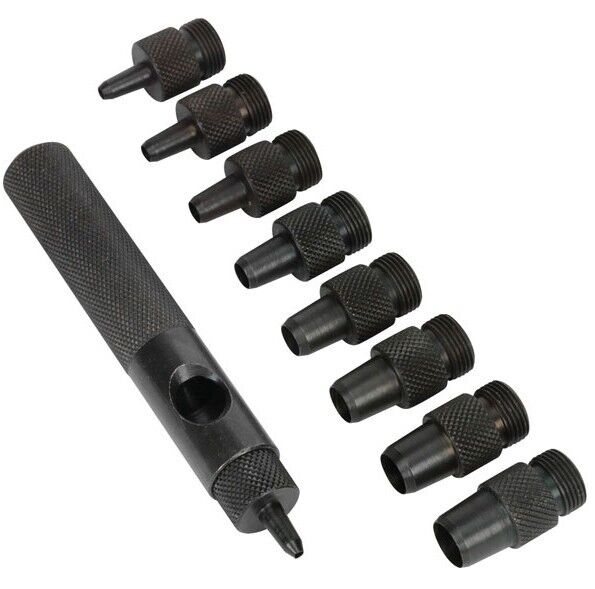 MEDALIST 10 PIECE HOLLOW PUNCH SET HEAT TREATED CARBON STEEL 2-10mm