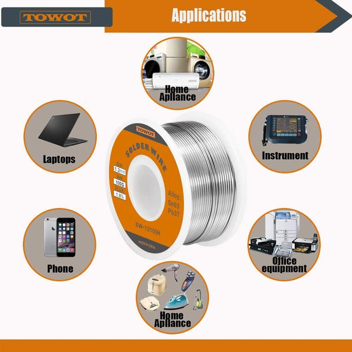 100g Tin Lead Rosin Core Flux Solder Wire 63/37 Soldering Reel 1.2mm