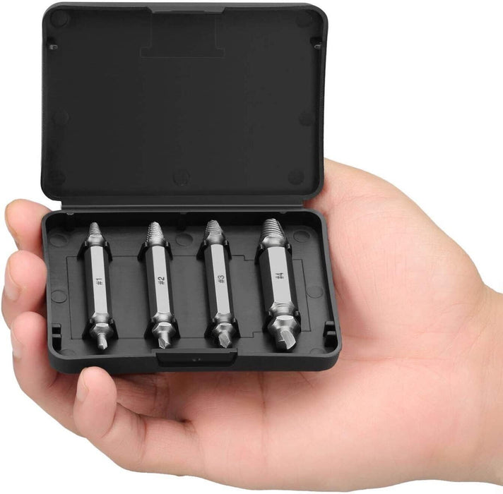 4PC Damaged Screw Extractor Set Easy Out Broken Drill Bit Remover Kit Speed Out