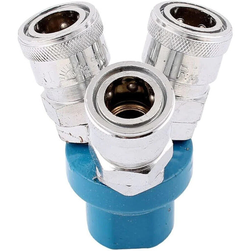 3Way Air Compressor Manifold Quick Coupler Connect Multi Hose Type Fitting 1Pc - FISHER DISCOUNT