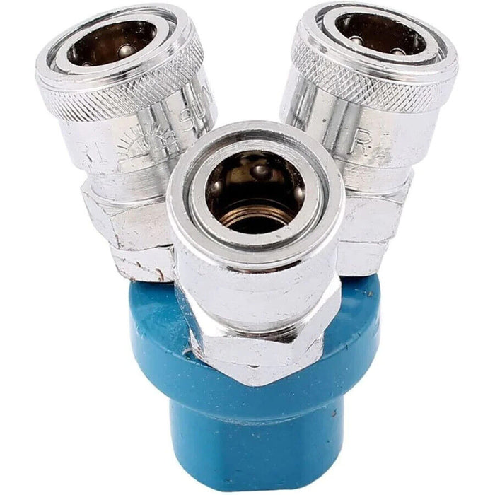 3Way Air Compressor Manifold Quick Coupler Connect Multi Hose Type Fitting 1Pc - FISHER DISCOUNT