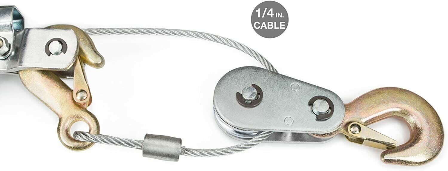 4 Tonne Hand Winch Puller 2 Hooks 4x4 4WD Trailer Car Truck Comealong Hoist Tool