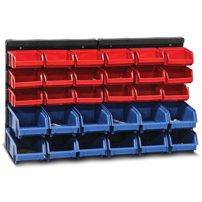 30Pc Parts Storage Bins Wall Mounted Tool Organiser Board Tray Rack Workshop Box