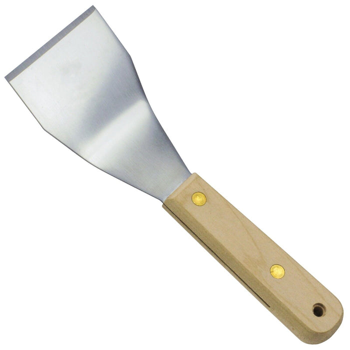 Heavy Duty bent Grill Scraper Wooden Handle 110mm x 115mm paint & BBQ scraper