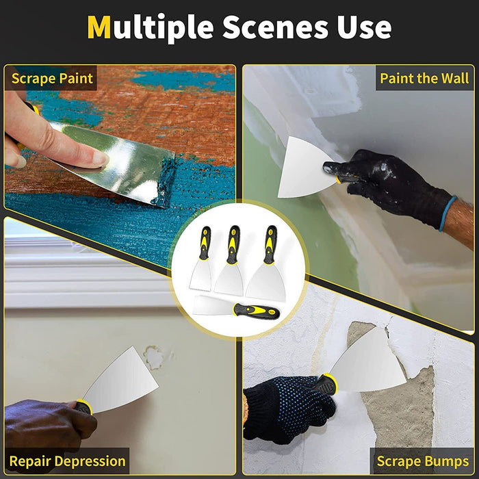 Scraper Putty Knife Steel Spatula Wall Scraper Paint Clean Blade 6 Sizes