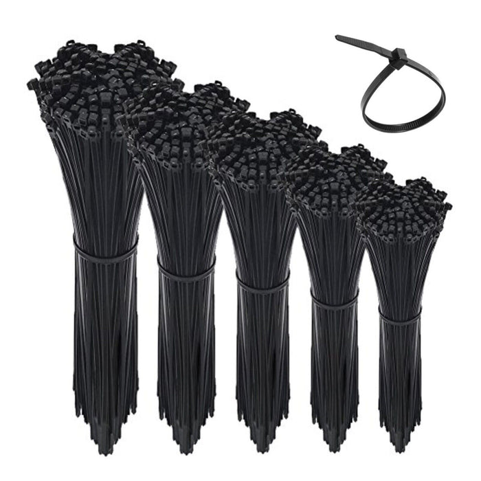 300pc Cable Ties Zip Ties Nylon UV Stabilised Black Cable Tie 3 SIZE AU STOCK