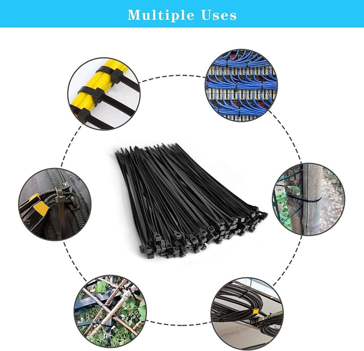300pc Cable Ties Zip Ties Nylon UV Stabilised Black Cable Tie 3 SIZE AU STOCK