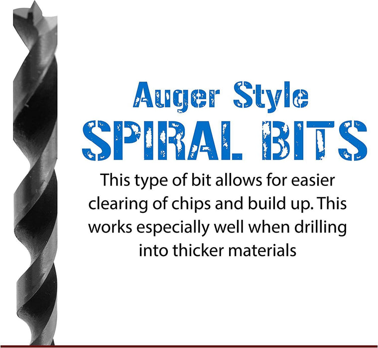 10Sizes Auger Drill Bits 230mm Long Wood Twist Timber Drilling Set Carbon Steel