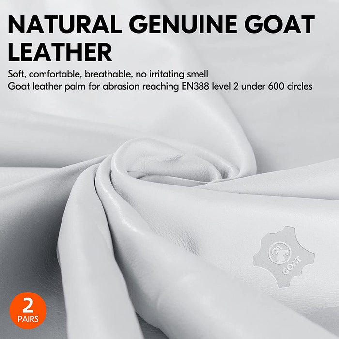 2PC Leather Riggers Gloves Premium Full Grain Cow General Purpose Glove S M L XL