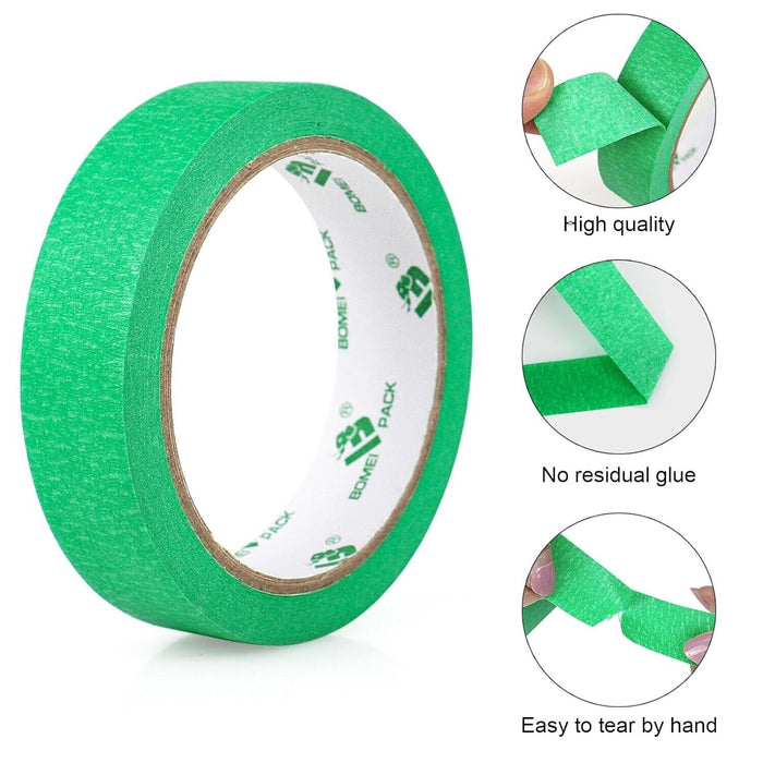 4PC Green Masking Tape Painting Crepe Paper 24/36mmW Housing Tools Painter Art