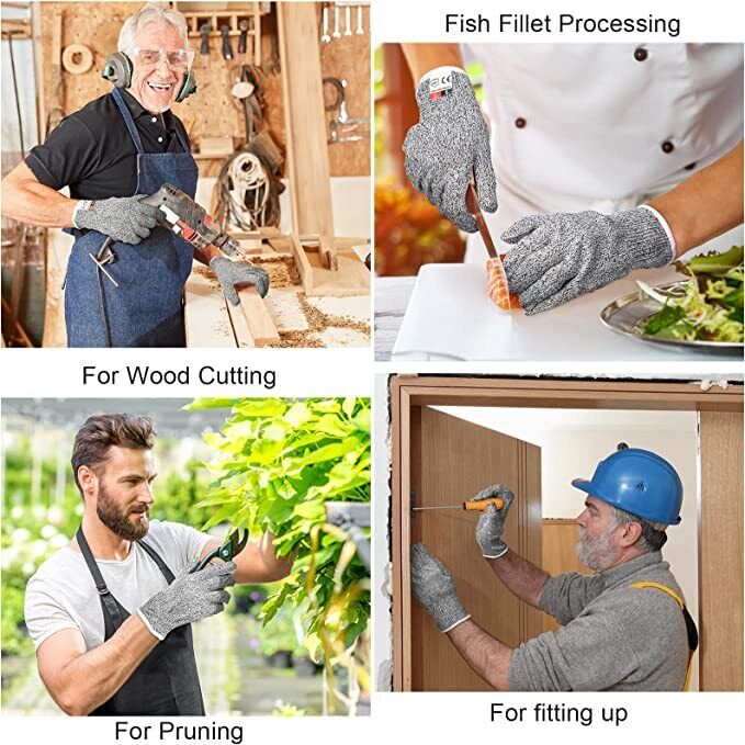 2PC Cut Resistant Gloves Anti-Cutting Food Grade 2Pr Kitchen Butcher Protection