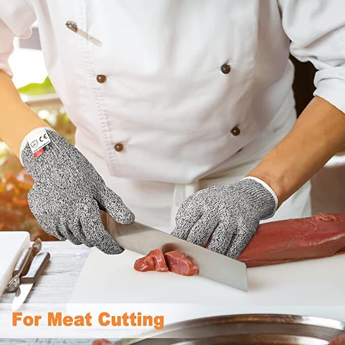 2PC Cut Resistant Gloves Anti-Cutting Food Grade 2Pr Kitchen Butcher Protection
