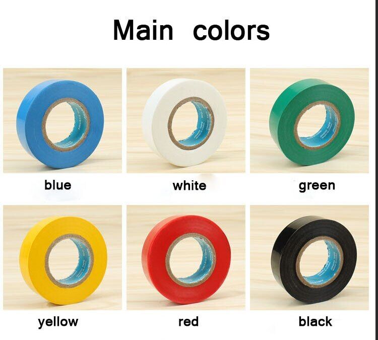 10 Rolls PVC Electrical Insulation Tape Rainbow Assorted Quality